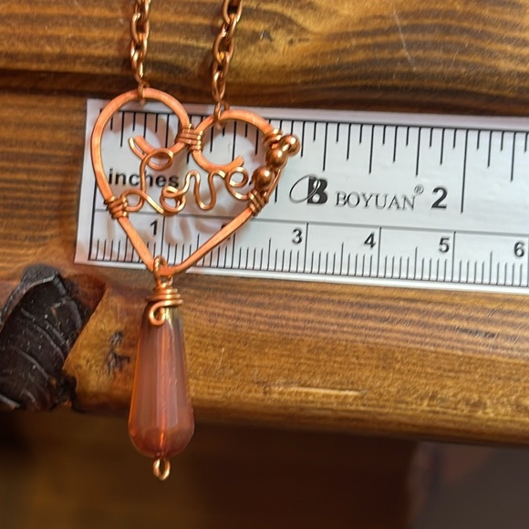 Handmade wire wrapped copper love necklace 💕 - Picture 5 of 9